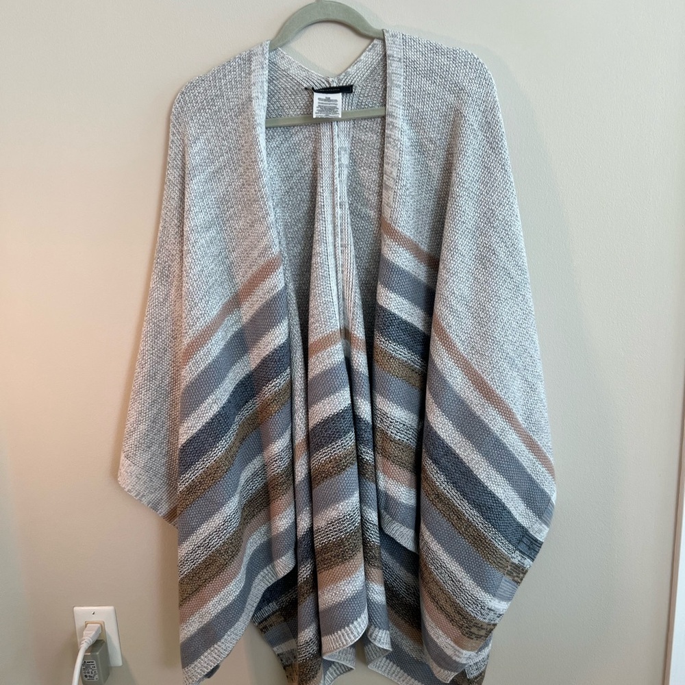 BCBGMaxAzria Multicolor Striped Poncho